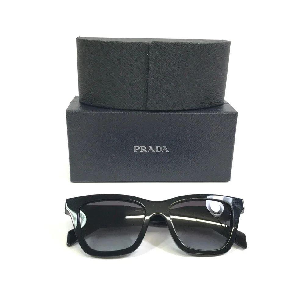 Prada Sunglasses SPRC07 16K-90A Polished Black Frames with Gradient Gray Lenses